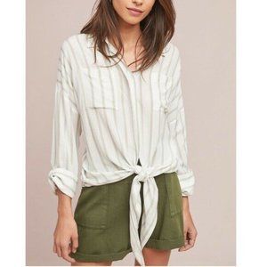 NEW Maeve Anthro Sandbridge Button Down Tunic Knot
